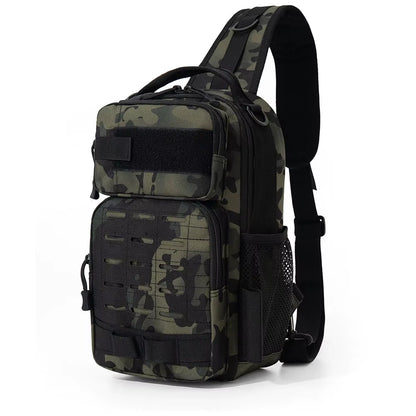 Tactical Climbing Chest Bag Backpack Accessories Lure Outdoor Fishing Camping Hiking Bag with Rod Holder Men Molle Fanny Pack