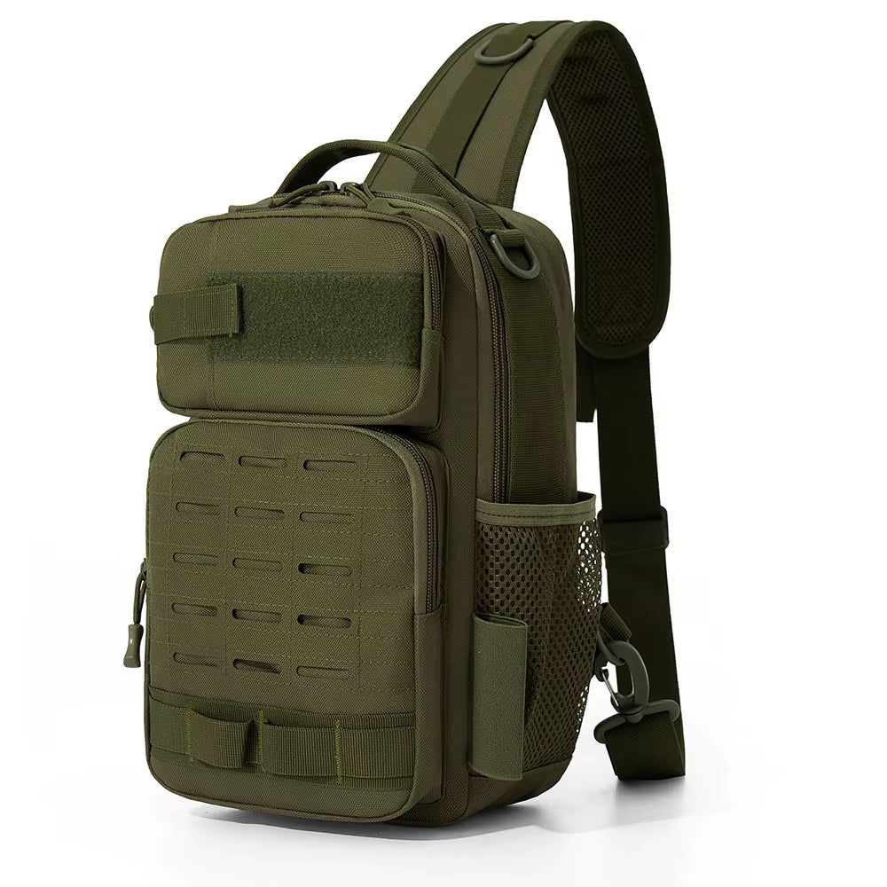 Tactical Climbing Chest Bag Backpack Accessories Lure Outdoor Fishing Camping Hiking Bag with Rod Holder Men Molle Fanny Pack