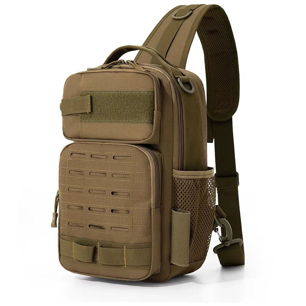 Tactical Climbing Chest Bag Backpack Accessories Lure Outdoor Fishing Camping Hiking Bag with Rod Holder Men Molle Fanny Pack
